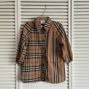 Burberry London Nova Check plaid shirt tan, red, black & white size 2Y rare